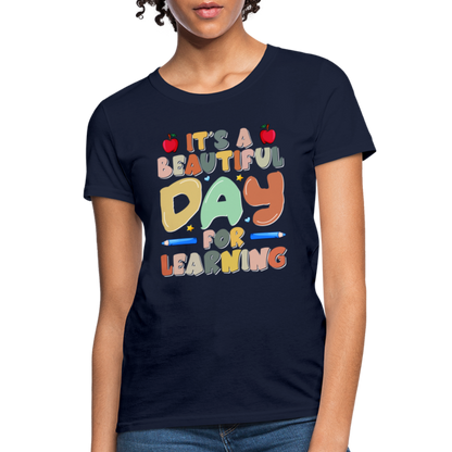 It's A Beautiful Day For Learning Women's T-Shirt - navy