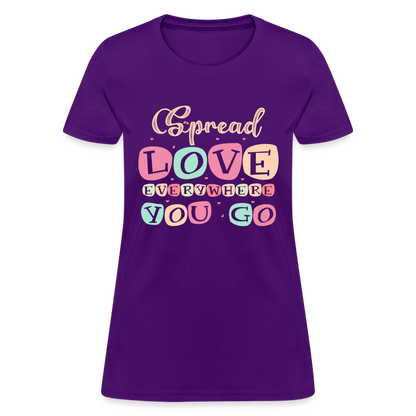 Spread The Love Everywhere You Go Women's T-Shirt - purple