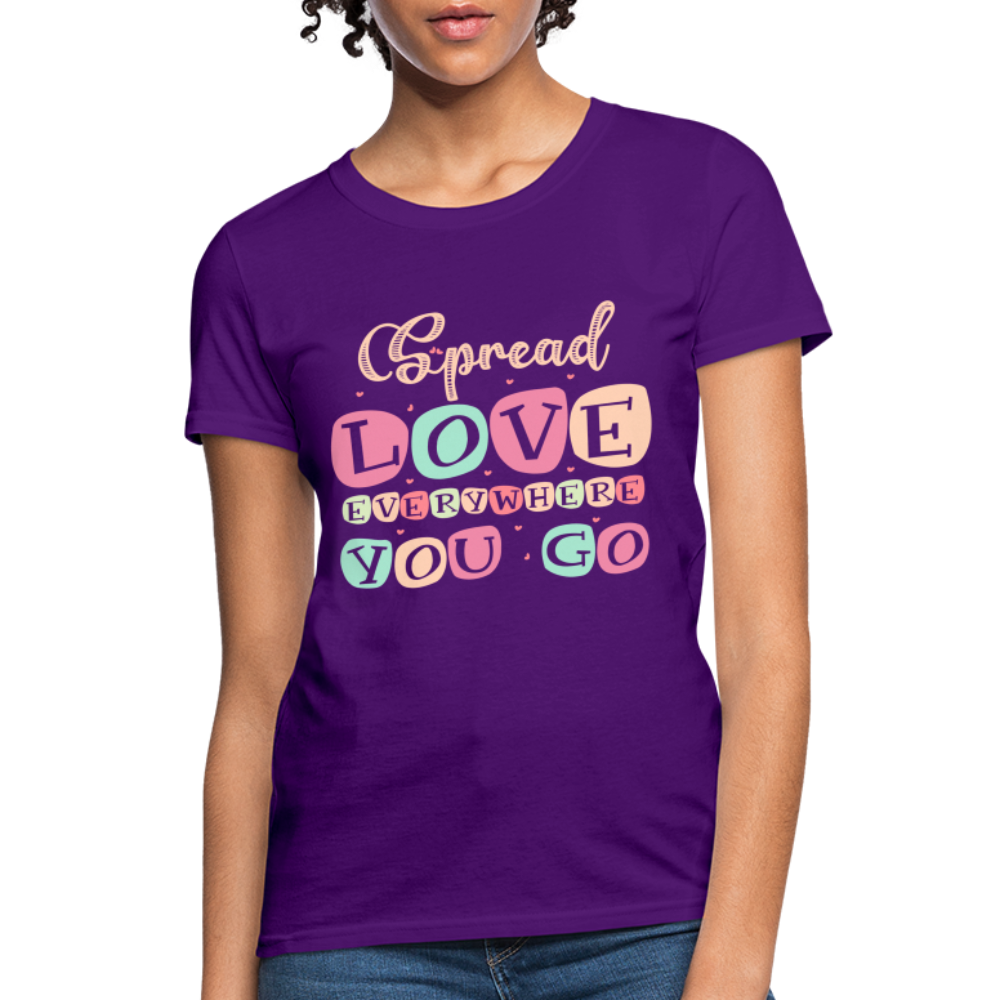 Spread The Love Everywhere You Go Women's T-Shirt - purple