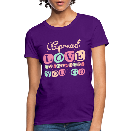Spread The Love Everywhere You Go Women's T-Shirt - purple