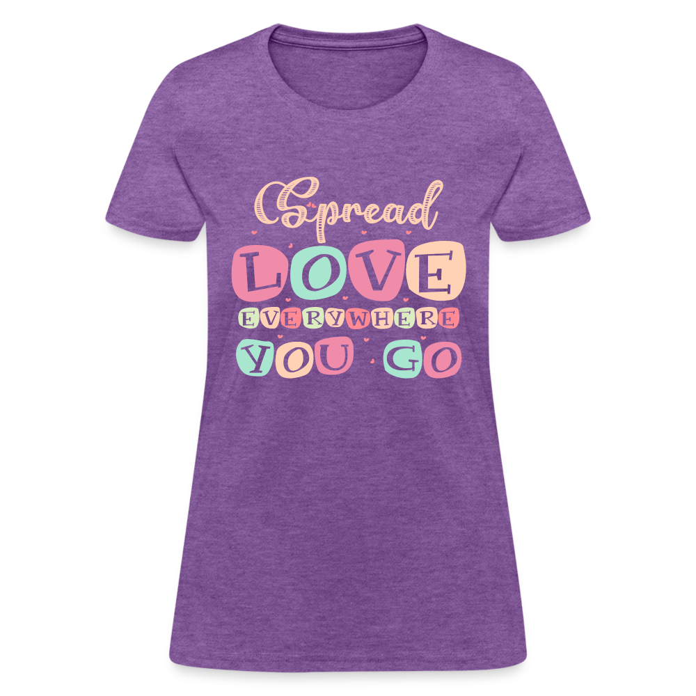 Spread The Love Everywhere You Go Women's T-Shirt - purple heather