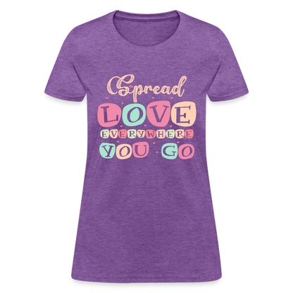 Spread The Love Everywhere You Go Women's T-Shirt - purple heather