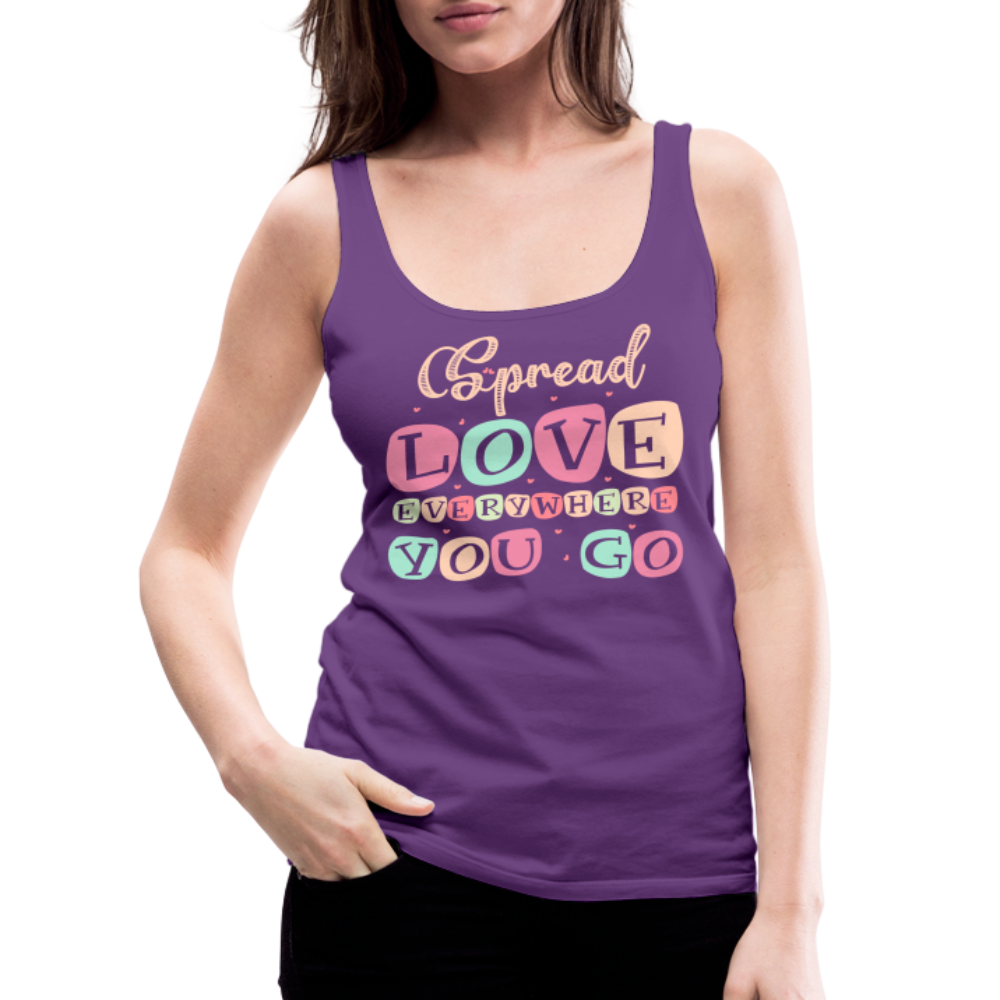 Spread Love Everywhere You Go Women’s Premium Tank Top - purple