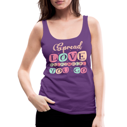 Spread Love Everywhere You Go Women’s Premium Tank Top - purple