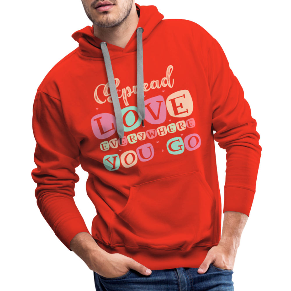 Spread Love Everywhere You Go Men’s Premium Hoodie - red