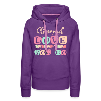 Spread Love Everywhere You Go Women’s Premium Hoodie - purple 