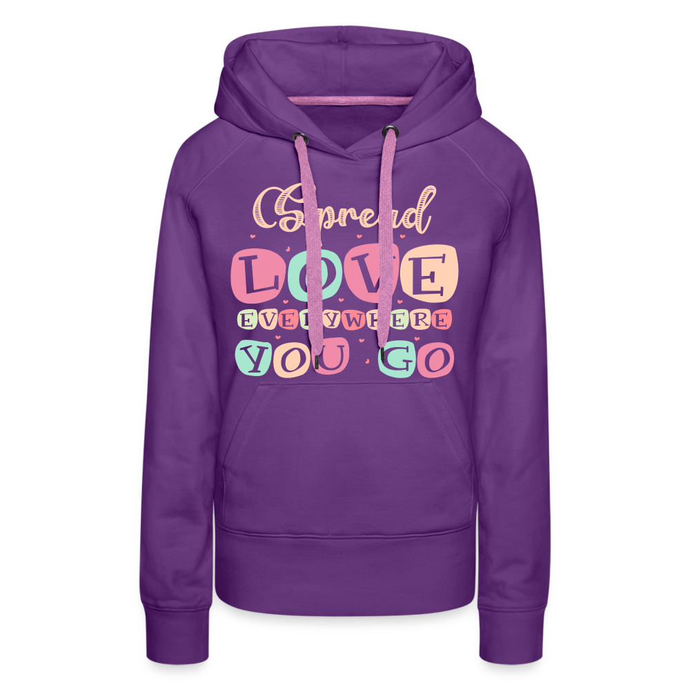 Spread Love Everywhere You Go Women’s Premium Hoodie - purple 