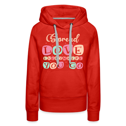 Spread Love Everywhere You Go Women’s Premium Hoodie - red