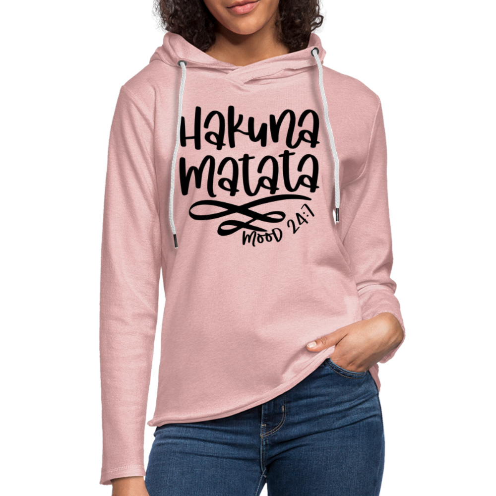 Hakuna Matata Lightweight Terry Hoodie - cream heather pink