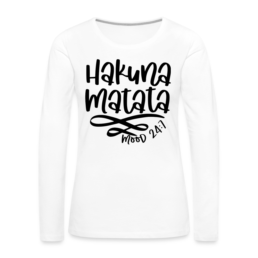 Hakuna Matata Women's Premium Long Sleeve T-Shirt - white