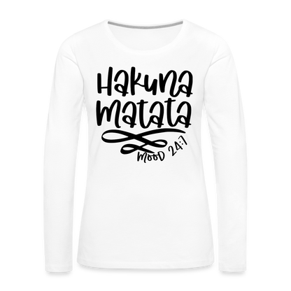 Hakuna Matata Women's Premium Long Sleeve T-Shirt - white