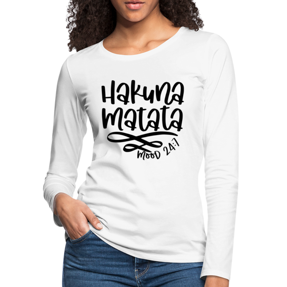 Hakuna Matata Women's Premium Long Sleeve T-Shirt - white