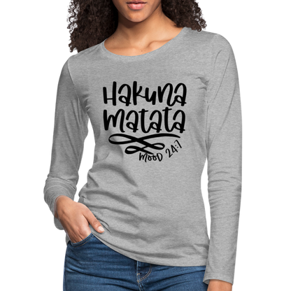 Hakuna Matata Women's Premium Long Sleeve T-Shirt - heather gray