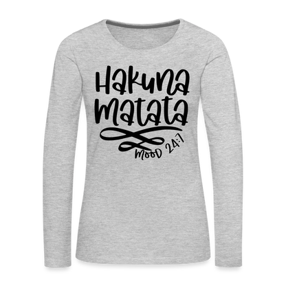 Hakuna Matata Women's Premium Long Sleeve T-Shirt - heather gray