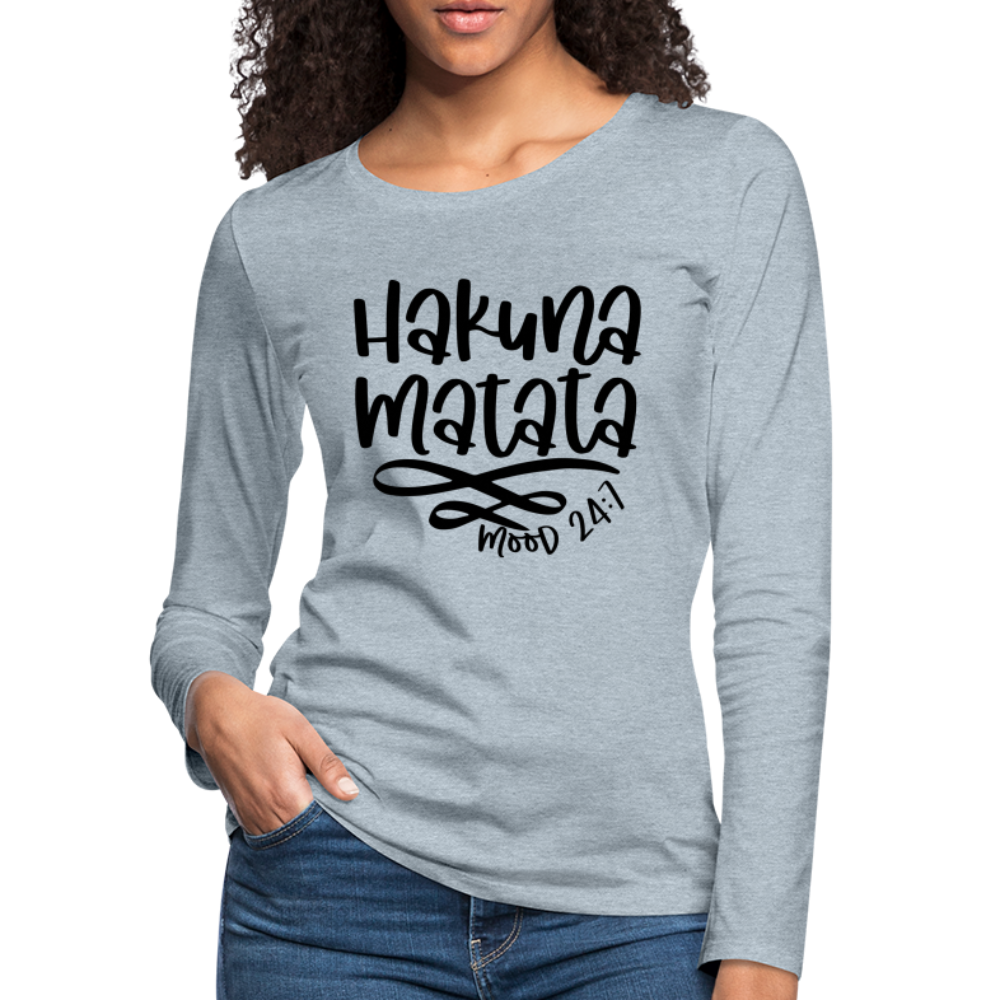 Hakuna Matata Women's Premium Long Sleeve T-Shirt - heather ice blue