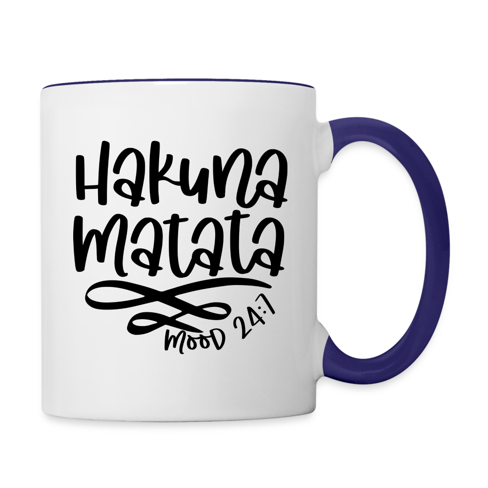 Hakuna Matata Coffee Mug - white/cobalt blue