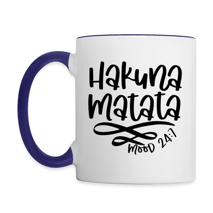 Hakuna Matata Coffee Mug - white/cobalt blue