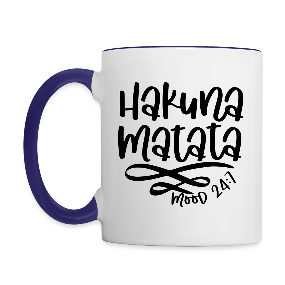 Hakuna Matata Coffee Mug - white/cobalt blue