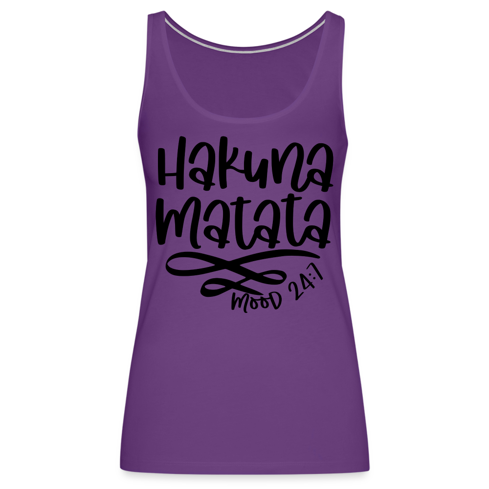 Hakuna Matata Women’s Premium Tank Top - purple