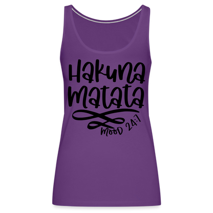 Hakuna Matata Women’s Premium Tank Top - purple