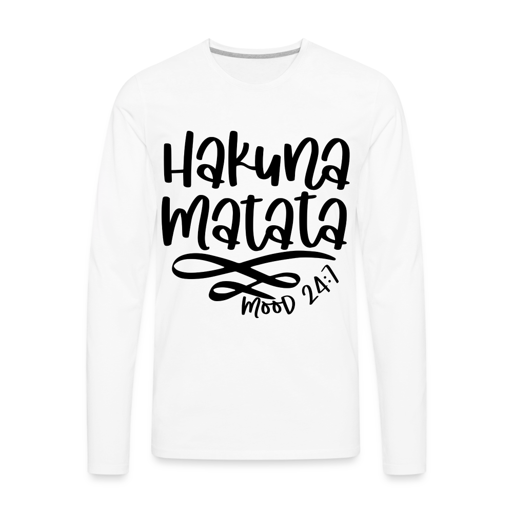 Hakuna Matata Men's Premium Long Sleeve T-Shirt - white