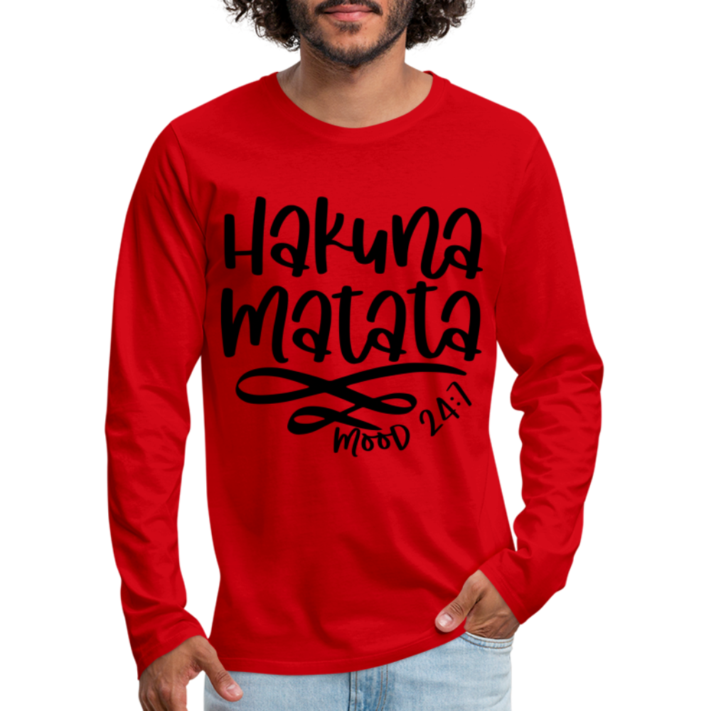 Hakuna Matata Men's Premium Long Sleeve T-Shirt - red