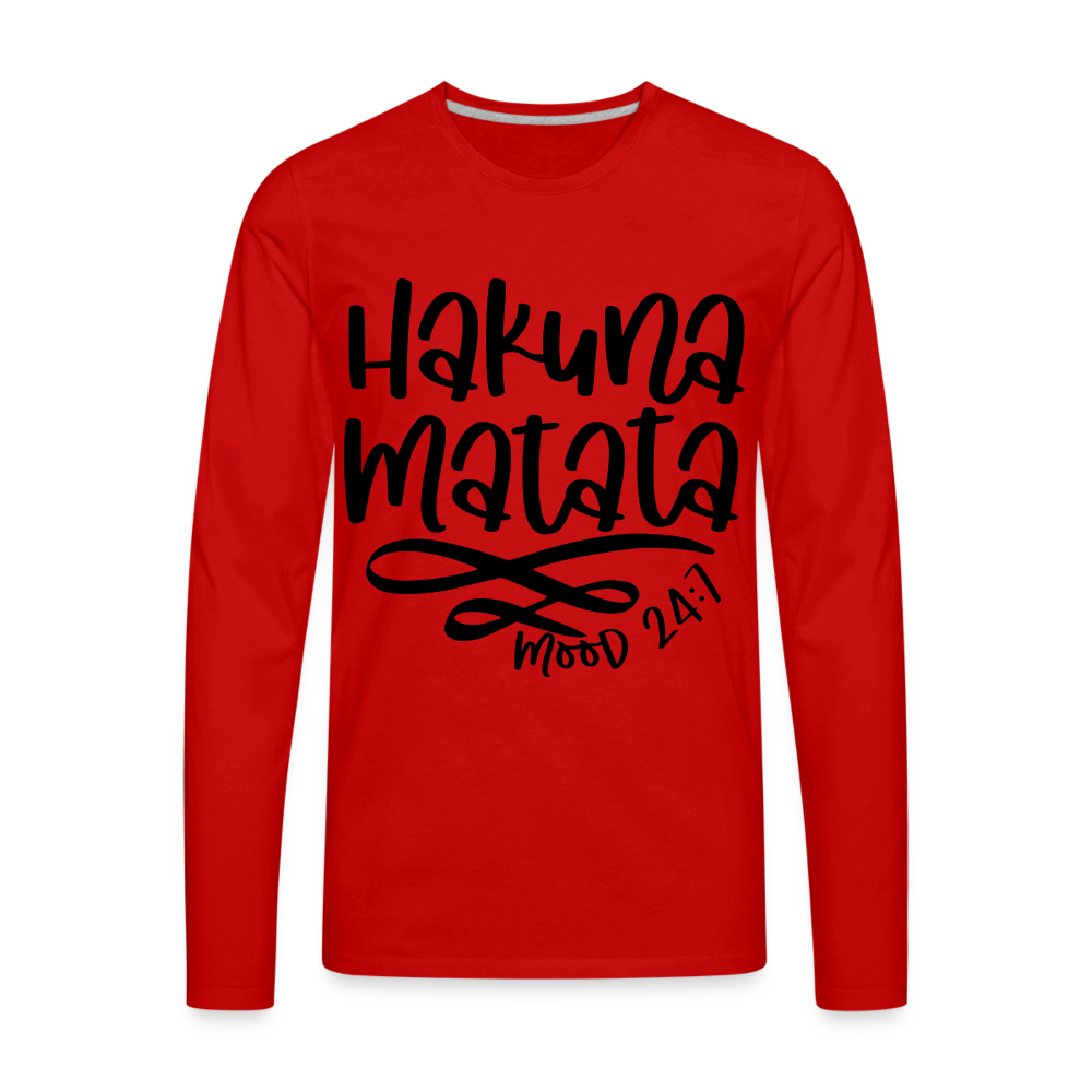 Hakuna Matata Men's Premium Long Sleeve T-Shirt - red