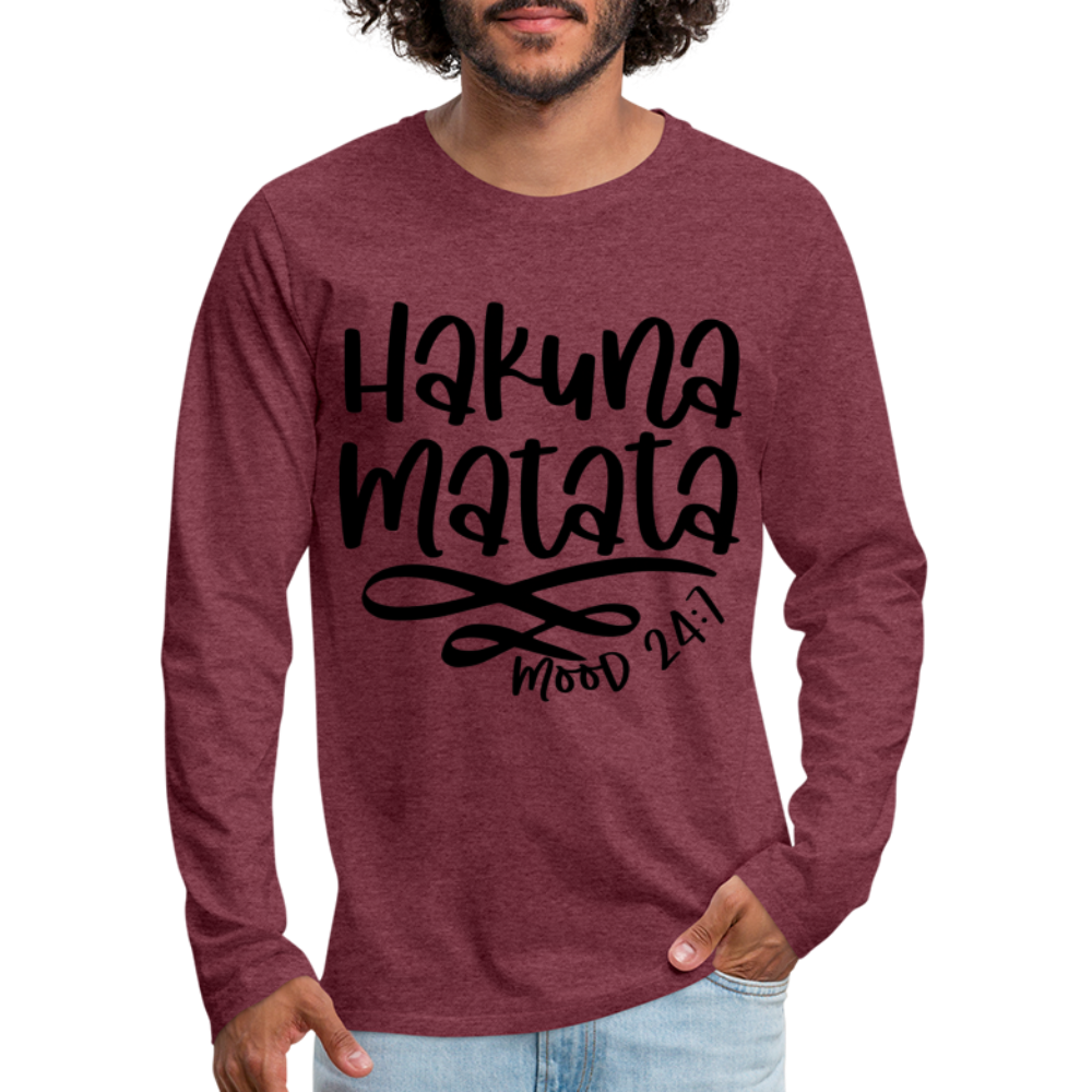 Hakuna Matata Men's Premium Long Sleeve T-Shirt - heather burgundy