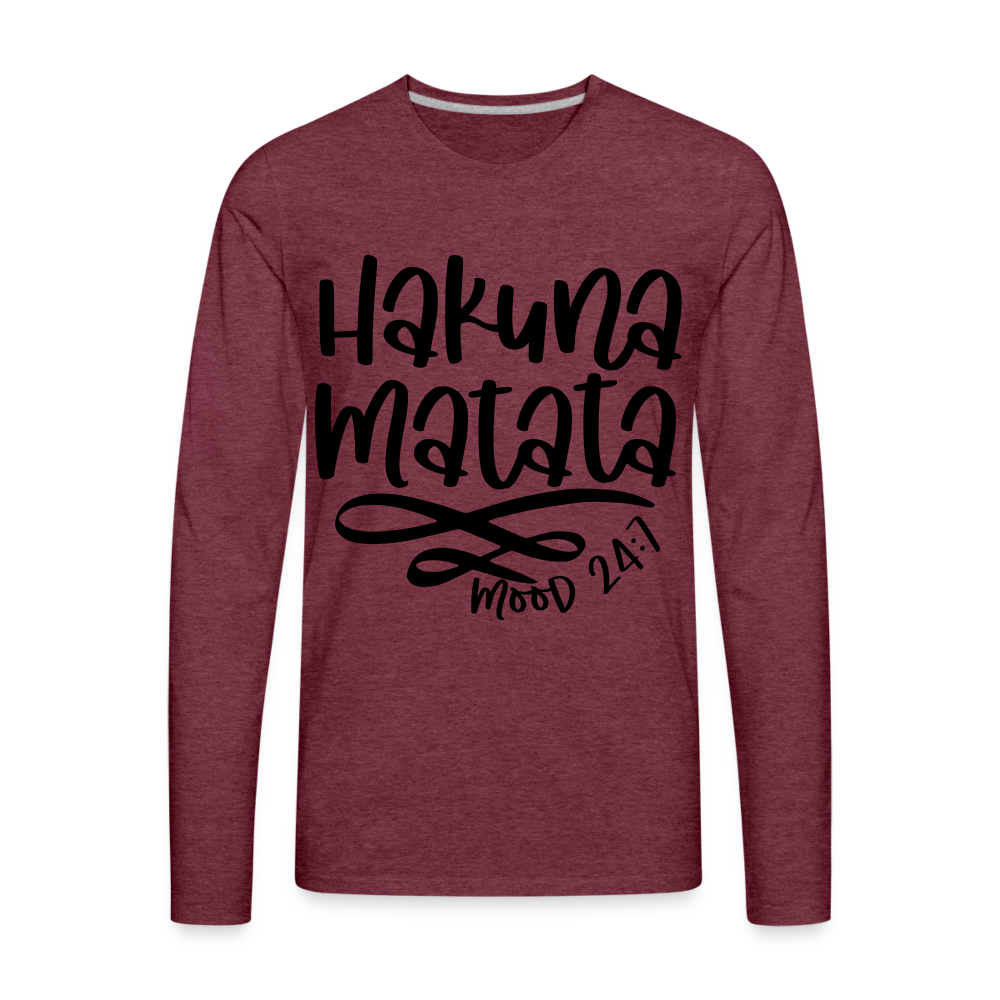 Hakuna Matata Men's Premium Long Sleeve T-Shirt - heather burgundy