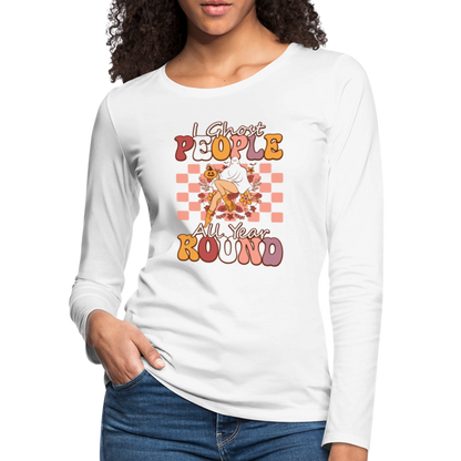 I Ghost People All Year Round Long Sleeve T-Shirt - white