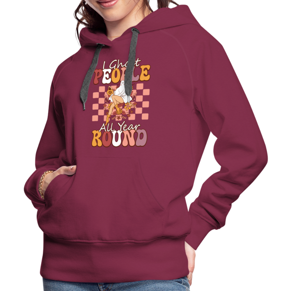 I Ghost People All Year Round Hoodie - burgundy