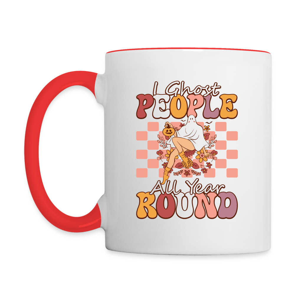 I Ghost People All Year Round Coffee Mug - white/red