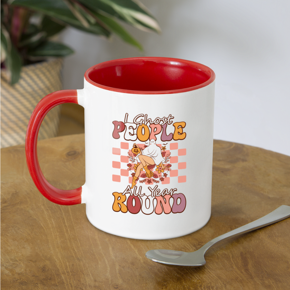 I Ghost People All Year Round Coffee Mug - white/red