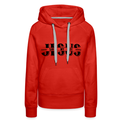 Jesus Saved My Life Women’s Premium Hoodie - red