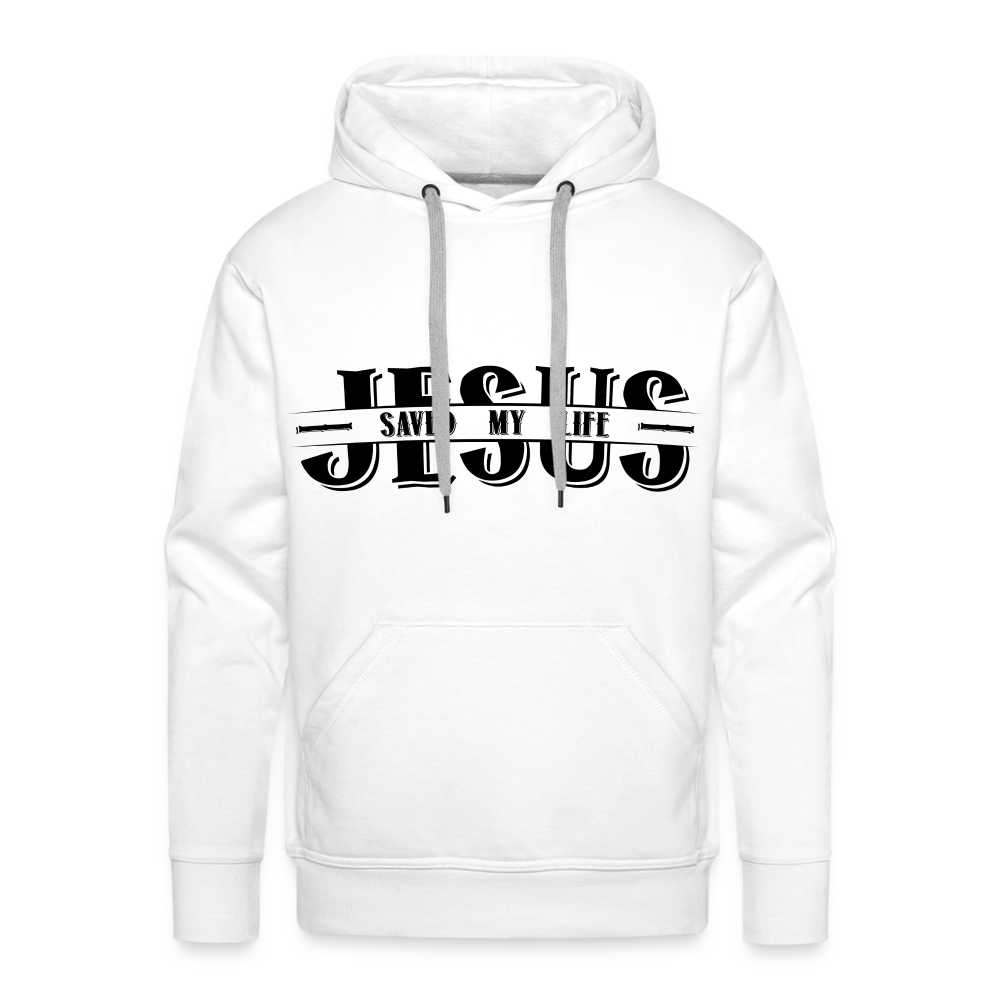 Jesus Saved My Life Men’s Premium Hoodie - white