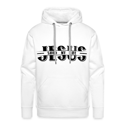 Jesus Saved My Life Men’s Premium Hoodie - white