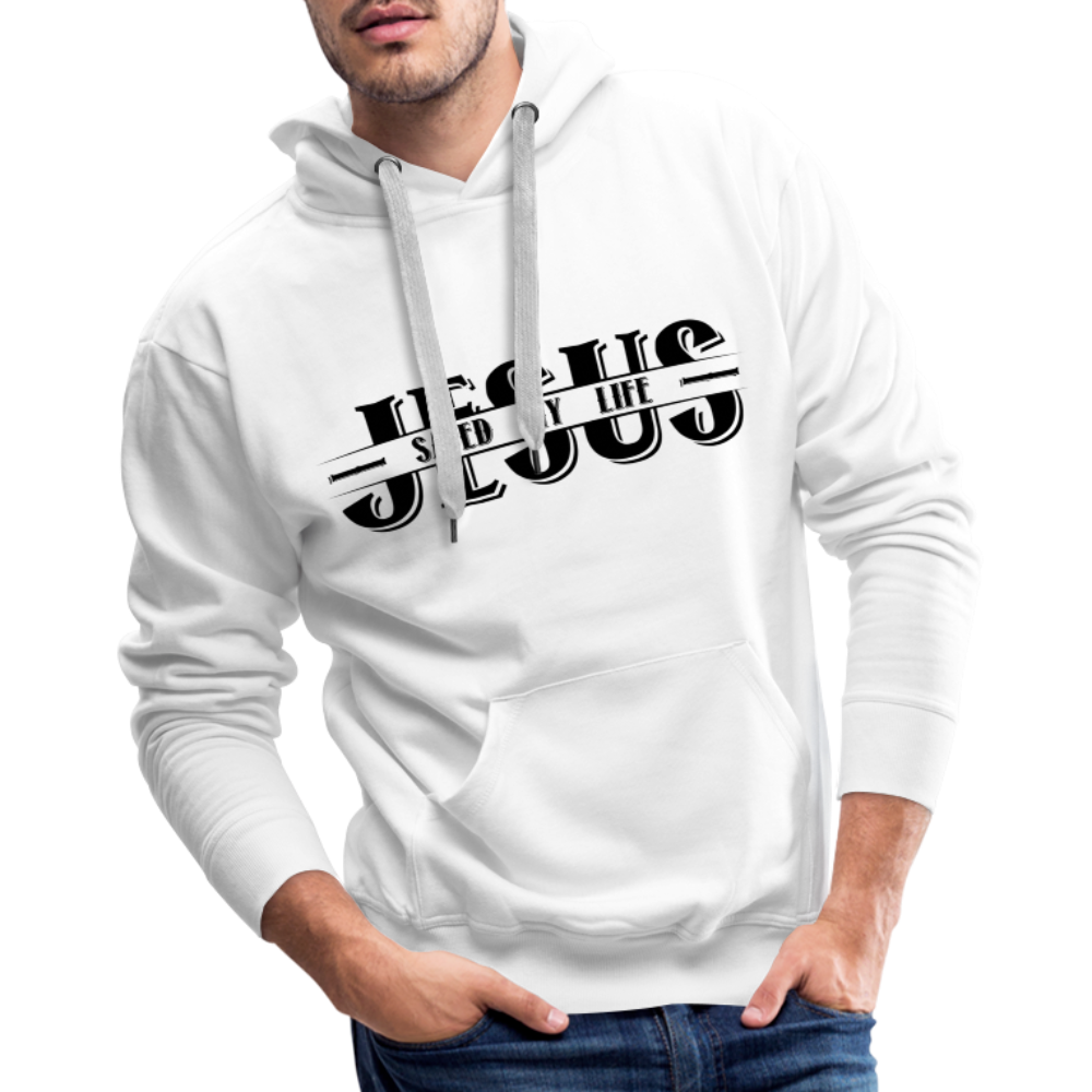 Jesus Saved My Life Men’s Premium Hoodie - white