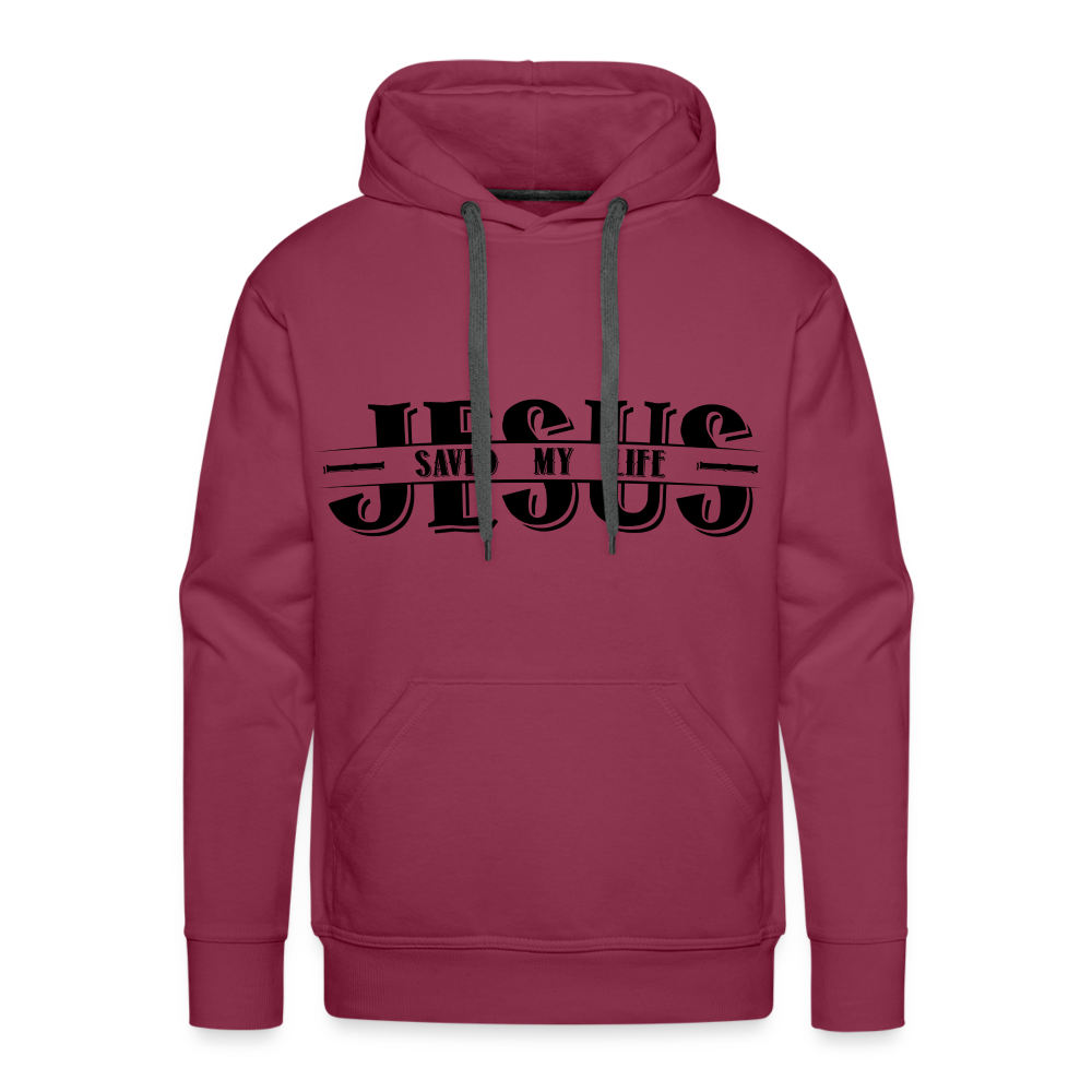 Jesus Saved My Life Men’s Premium Hoodie - burgundy