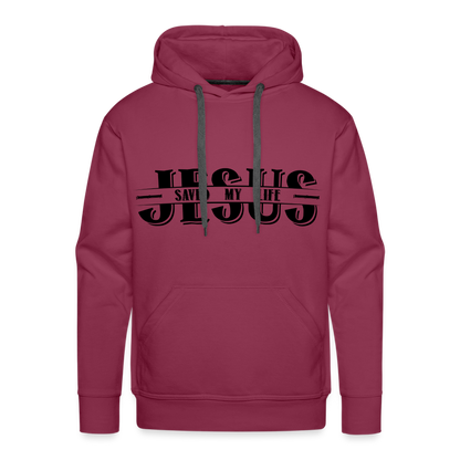 Jesus Saved My Life Men’s Premium Hoodie - burgundy