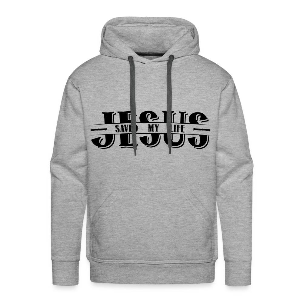 Jesus Saved My Life Men’s Premium Hoodie - heather grey