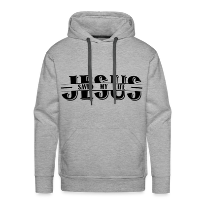 Jesus Saved My Life Men’s Premium Hoodie - heather grey