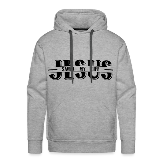 Jesus Saved My Life Men’s Premium Hoodie - heather grey