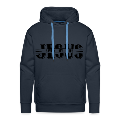 Jesus Saved My Life Men’s Premium Hoodie - navy