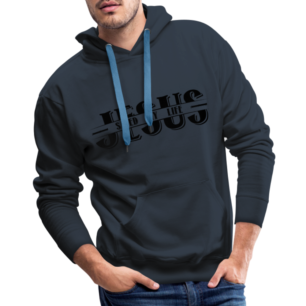 Jesus Saved My Life Men’s Premium Hoodie - navy