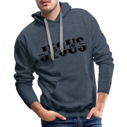 Jesus Saved My Life Men’s Premium Hoodie - heather denim