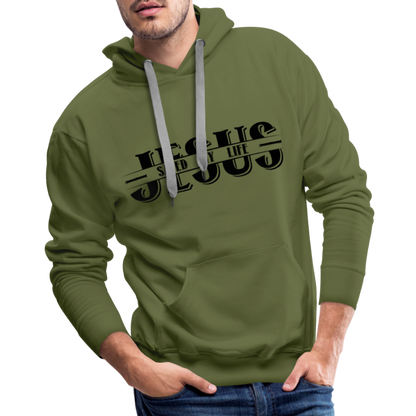 Jesus Saved My Life Men’s Premium Hoodie - olive green