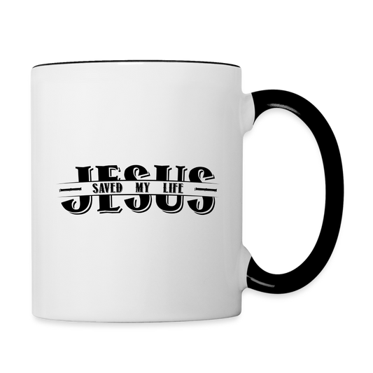 Jesus Saved My Life Coffee Mug - white/black
