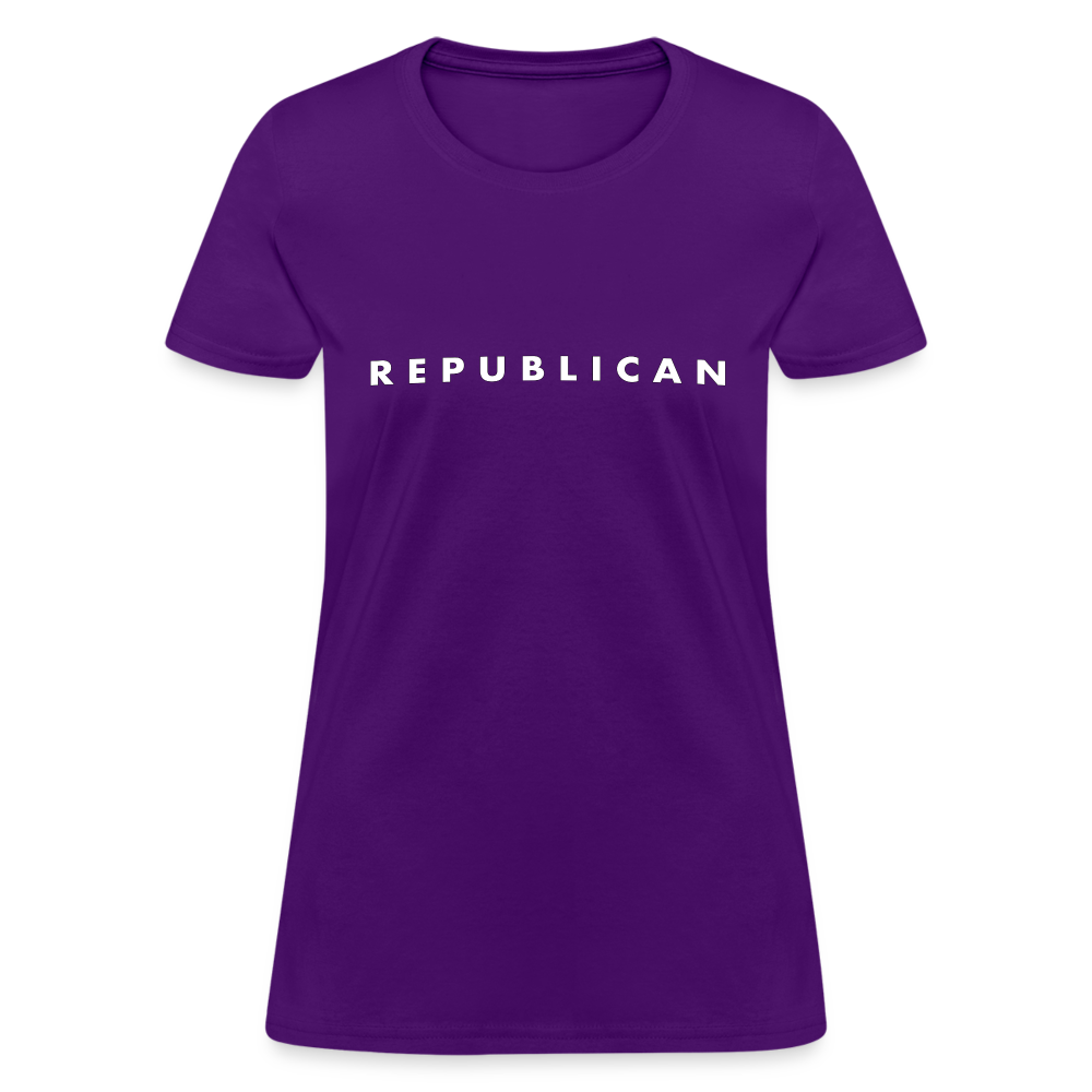 Republican Women's T-Shirt (White Letters) - purple
