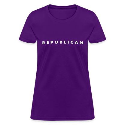 Republican Women's T-Shirt (White Letters) - purple