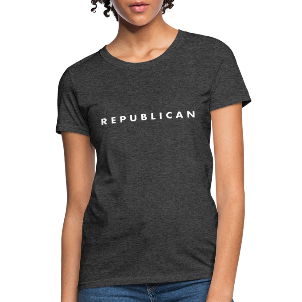 Republican Women's T-Shirt (White Letters) - heather black